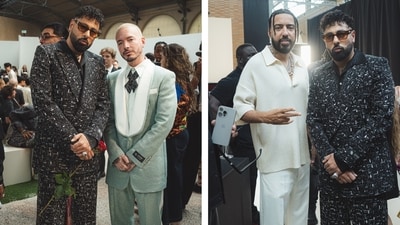 Badshah met International musicians J Balvin and French Montana at the Paris Fashion week. Badshah met International musicians J Balvin and French Montana at the Paris Fashion week.