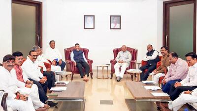 Mumbai, Jun 27 (ANI): Maharashtra Chief Minister Devendra Fadnavis with Bharatiya Janata Party (BJP) National Joint General Secretary Shiv Prakash, state party president Chandrashekhar Bawankule and others during the BJP Maharashtra core committee meeting, in Mumbai on Thursday. (@Devendra_Office X/ANI Photo) (Office of Devendra - X) Mumbai, Jun 27 (ANI): Maharashtra Chief Minister Devendra Fadnavis with Bharatiya Janata Party (BJP) National Joint General Secretary Shiv Prakash, state party president Chandrashekhar Bawankule and others during the BJP Maharashtra core committee meeting, in Mumbai on Thursday. (@Devendra_Office X/ANI Photo) (Office of Devendra - X)