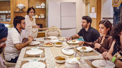 Bollywood actors Sara Ali Khan and Aditya Roy Kapur during a meeting with former cricketer Sourav Ganguly, amid promotions of their upcoming film Metro...In Dino, in Kolkata. Bollywood actors Sara Ali Khan and Aditya Roy Kapur during a meeting with former cricketer Sourav Ganguly, amid promotions of their upcoming film Metro...In Dino, in Kolkata.