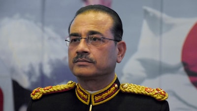 Pakistan Army Chief Field Marshal Asim Munir attended the funeral prayer of Major Syed Moiz Abbas Shah. (File photo) (AP) Pakistan Army Chief Field Marshal Asim Munir attended the funeral prayer of Major Syed Moiz Abbas Shah. (File photo) (AP)