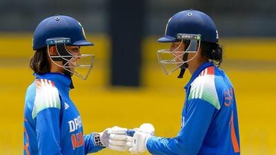 Smriti Mandhana (right) and Harleen Deol . (@BCCIWomen) Smriti Mandhana (right) and Harleen Deol . (@BCCIWomen)
