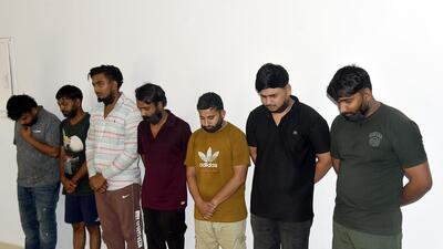Uttar Pradesh Police arrested the seven alledged fraudsters in Ghaziabad on Friday. (Sakib Ali/HT Photo) Uttar Pradesh Police arrested the seven alledged fraudsters in Ghaziabad on Friday. (Sakib Ali/HT Photo)