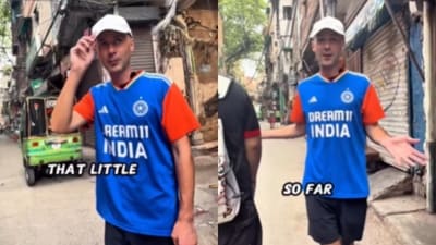 A British man walked through Lahore wearing an Indian cricket jersey and recorded reactions. (Instagram/alexwandersyt) A British man walked through Lahore wearing an Indian cricket jersey and recorded reactions. (Instagram/alexwandersyt)