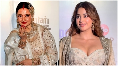 Rekha and Janhvi Kapoor dazzle in anarkalis at the Umrao Jaan special screening. (PTI) Rekha and Janhvi Kapoor dazzle in anarkalis at the Umrao Jaan special screening. (PTI)