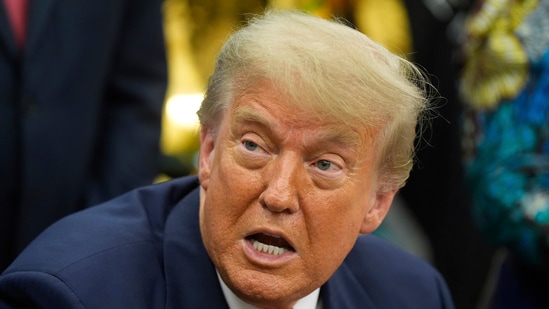 President Donald Trump answers questions from reporters as he meets with Congo's Foreign Minister Therese Kayikwamba Wagner, and Rwanda's Foreign Minister Olivier Nduhungirehe on Friday, June 27, 2025. (AP)