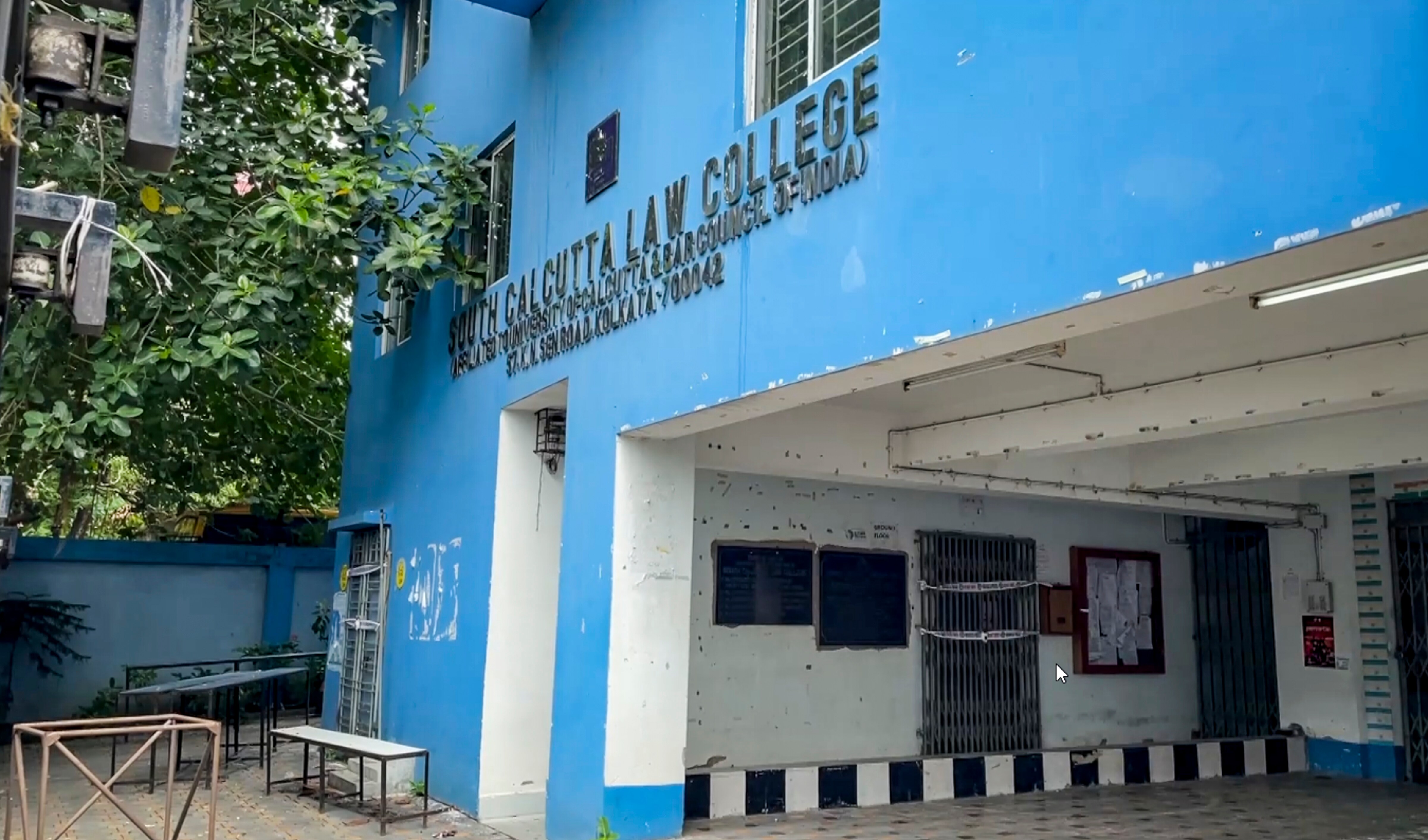 The premises of the South Calcutta Law College where a student was allegedly raped by her two seniors and a former student of the educational institute, in Kolkata. (PTI)