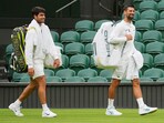 Novak Djokovic and Carlos Alcaraz had a training session together on Centre Court as they eye up adding more historic Wimbledon silverware to their tallies. Novak Djokovic and Carlos Alcaraz had a training session together on Centre Court as they eye up adding more historic Wimbledon silverware to their tallies.