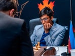 Grandmaster R Praggnanandhaa in action during a match.