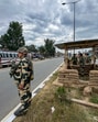 Security personnel prepare a post to keep vigil on the Jammu-Srinagar highway ahead of the annual Amarnath Yatra in Anantnag. (PTI) Security personnel prepare a post to keep vigil on the Jammu-Srinagar highway ahead of the annual Amarnath Yatra in Anantnag. (PTI)
