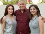 Shefali Jariwala with her father Satish Jariwala and sister Shivani.