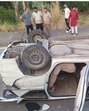 The accident site near Gadana village on the Jalandhar-Amritsar national highway in Kapurthala district on Saturday. (PTI Photo) The accident site near Gadana village on the Jalandhar-Amritsar national highway in Kapurthala district on Saturday. (PTI Photo)