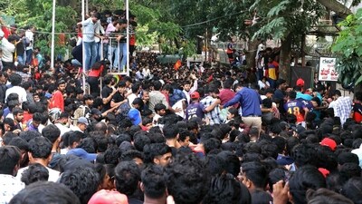 At least 11 people were killed in a stampede on June 4 outside the M Chinnaswamy stadium in Bengaluru. (AFP) (HT_PRINT) At least 11 people were killed in a stampede on June 4 outside the M Chinnaswamy stadium in Bengaluru. (AFP) (HT_PRINT)