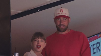 Taylor Swift surprised fans at the Tight End University event in Nashville, performing her hit Love Story with NFL stars Travis Kelce and George Kittle. - Credit: Sam Navarro-Imagn Images (IMAGN IMAGES via Reuters Connect)