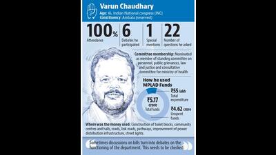 I achieved 100% attendance in the House in the first year. The exposure has been exceptional, said Varun Chaudhary. (HT) I achieved 100% attendance in the House in the first year. The exposure has been exceptional, said Varun Chaudhary. (HT)