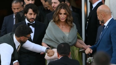 Worst Dressed: Queen Rania of Jordan's wedding outfit fell flat, with a muted tone that felt too dull for such a vibrant and celebratory occasion. (Photo by Marco BERTORELLO / AFP) (AFP) Worst Dressed: Queen Rania of Jordan's wedding outfit fell flat, with a muted tone that felt too dull for such a vibrant and celebratory occasion. (Photo by Marco BERTORELLO / AFP) (AFP)