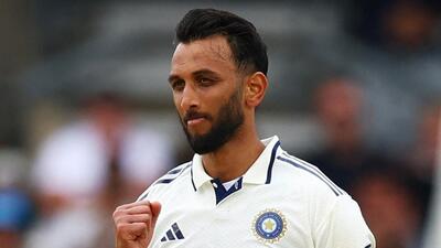 India pacer Prasidh Krishna during the first Test between India and England at Headingley, Leeds. (Reuters) India pacer Prasidh Krishna during the first Test between India and England at Headingley, Leeds. (Reuters)