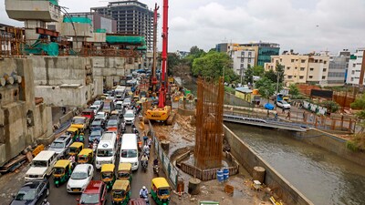 Vehicles stuck in a traffic jam in Bengaluru. (PTI) Vehicles stuck in a traffic jam in Bengaluru. (PTI)
