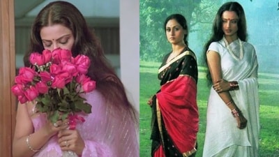 How Rekha's styling in Silsila attempted to redefine the taboo trope of the 'other woman' (Photos: X) How Rekha's styling in Silsila attempted to redefine the taboo trope of the 'other woman' (Photos: X)