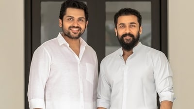 Karthi shared his love for his elder brother Suriya at a recent event. Karthi shared his love for his elder brother Suriya at a recent event.
