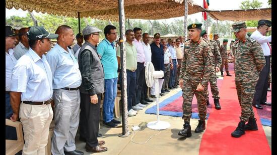 Army’s Ace of Spades Division, on Saturday, honoured civilians who played a pivotal role during “Operation Sindoor” in restoring normalcy, said officials. (HT Photo)