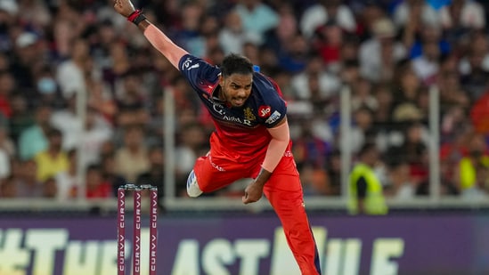 Ahmedabad: Royal Challengers Bengaluru's Yash Dayal bowls a delivery during the Indian Premier League (PTI)