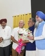 (From right) Speaker Kultar Singh Sandhwan with MLA Sanjeev Arora, Delhi ex-CM Manish Sisodia and others at the Punjab Vidhan Sabha secretariat. (HT Photo)