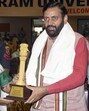 Haryana chief minister Nayab Singh Saini being felicitated during a women's mock parliament organised by BJP Mahila Morcha, in Gurugram on Saturday. (PTI)