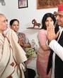 Samajwadi Party chief Akhilesh Yadav and his wife Dimple Yadav meeting IAF Group Captain Shubhanshu Shukla’s family. (Sourced) Samajwadi Party chief Akhilesh Yadav and his wife Dimple Yadav meeting IAF Group Captain Shubhanshu Shukla’s family. (Sourced)