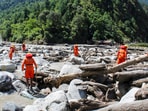 Kullu: Search operation underway for missing people following flash floods triggered by cloudbursts on Wednesday, in Sainj vally of Kullu district.