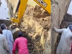 At least four people were killed and two others sustained injuires after a portion of soil caved in Bharatpur district in Rajasthan, an official said on Sunday. At least four people were killed and two others sustained injuires after a portion of soil caved in Bharatpur district in Rajasthan, an official said on Sunday.