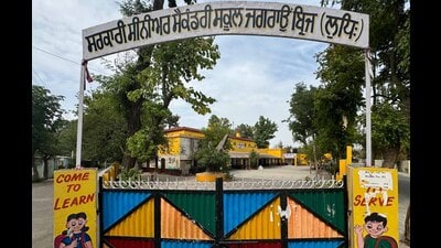 A view of Government Senior Secondary School near Jagraon Bridge in Ludhiana on Sunday. (Gurpreet Singh/HT)