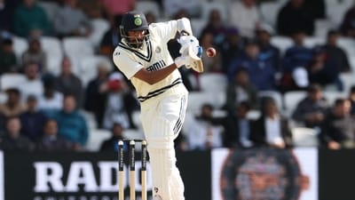 India's Mohammed Siraj is caught out playing this shot off the bowling of England's Josh Tongue on day four of the first cricket test match between England and India at Headingley cricket ground in Leeds (AFP)