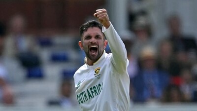 Keshav Maharaj became the first South African spinner to reach 200 Test wickets in his career. (AFP) Keshav Maharaj became the first South African spinner to reach 200 Test wickets in his career. (AFP)
