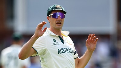 Australia's Pat Cummins reacts during the WTC Final earlier this month (Action Images via Reuters)