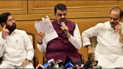 Maharashtra CM Devendra Fadnavis addressed the media at the Sahyadri state guest house. (Anshuman Poyrekar/ Hindustan Times) Maharashtra CM Devendra Fadnavis addressed the media at the Sahyadri state guest house. (Anshuman Poyrekar/ Hindustan Times)