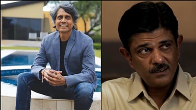 Nagesh Kukunoor and a still from The Hunt Nagesh Kukunoor and a still from The Hunt