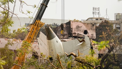 Doctors on Saturday said around 270 bodies have been brought to the hospital from the air crash site so far. (PTI) Doctors on Saturday said around 270 bodies have been brought to the hospital from the air crash site so far. (PTI)