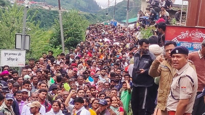 Garhwal Division Commissioner Vinay Shankar Pandey said that the pilgrimage had been halted temporarily as a precautionary measure. (PTI) Garhwal Division Commissioner Vinay Shankar Pandey said that the pilgrimage had been halted temporarily as a precautionary measure. (PTI)