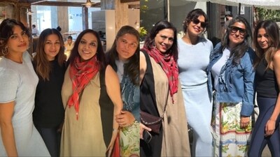 Priyanka Chopra met Pakistan's Sharmeen Obaid Chinoy and Mira Nair in the US. Priyanka Chopra met Pakistan's Sharmeen Obaid Chinoy and Mira Nair in the US.