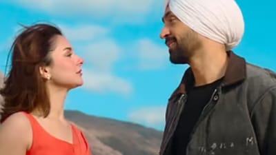 Hania Aamir and Diljit Dosanjh in a still from the Punjabi film Sardaar Ji 3. Hania Aamir and Diljit Dosanjh in a still from the Punjabi film Sardaar Ji 3.