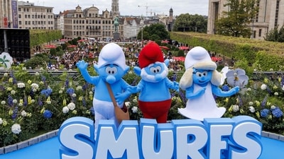 Brussels, the birthplace of the Smurfs, turned into a Smurf-themed spectacle as it hosted the world premiere of The Smurfs Movie. (AFP) Brussels, the birthplace of the Smurfs, turned into a Smurf-themed spectacle as it hosted the world premiere of The Smurfs Movie. (AFP)