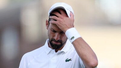 Serbia's Novak Djokovic during his match against Russia's Karen Khachanov (Action Images via Reuters)