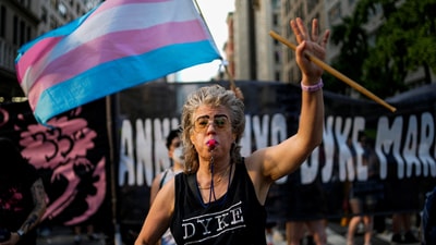 The month-long LGBTQ+ Pride celebration approaches a rainbow-laden crescendo on Sunday, with huge parades and marches in New York and other major cities across the world. (REUTERS)