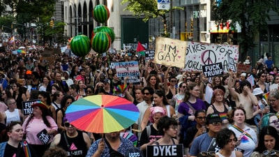 The theme for the Manhattan event is "Rise Up: Pride in Protest." The theme for Pride in San Francisco is "Queer Joy is Resistance," whereas in Seattle it is just "Louder."&nbsp; (REUTERS)