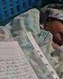 A handwritten note in English, placed in the basket she was found in, said her parents were abandoning her due to their “mental and financial” situation (HT PHOTO) A handwritten note in English, placed in the basket she was found in, said her parents were abandoning her due to their “mental and financial” situation (HT PHOTO)
