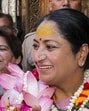 Chief minister Rekha Gupta at Shri Banke Bihari Temple in Vrindavan on Sunday. (PTI)