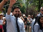 Zohran Mamdani, New York City mayoral candidate, center, greets attendees during the NYC Pride March in New York, US, on Sunday, June 29, 2025. New York City Pride's theme for 2025, "Rise Up: Pride in Protest," honors the legacy of the very first Pride March in 1970, which commemorated the one-year anniversary of the Stonewall Riots. Photographer: Klaus Galiano/Bloomberg Zohran Mamdani, New York City mayoral candidate, center, greets attendees during the NYC Pride March in New York, US, on Sunday, June 29, 2025. New York City Pride's theme for 2025, "Rise Up: Pride in Protest," honors the legacy of the very first Pride March in 1970, which commemorated the one-year anniversary of the Stonewall Riots. Photographer: Klaus Galiano/Bloomberg