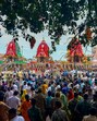 Thousands of devotees thronged the procession of the chariots of Lord Balabhadra, Goddess Subhadra and Lord Jagannath in Puri, Odisha. (AP) Thousands of devotees thronged the procession of the chariots of Lord Balabhadra, Goddess Subhadra and Lord Jagannath in Puri, Odisha. (AP)
