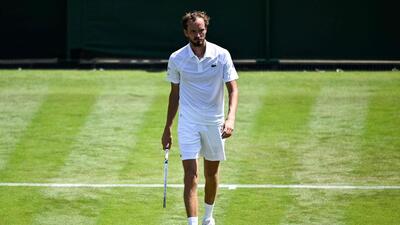 Daniil Medvedev is out of another Grand Slam tournament in the first round after losing to 64th-ranked Benjamin Bonzi 7-6 (2), 3-6, 7-6 (3), 6-2 at Wimbledon. (AFP) Daniil Medvedev is out of another Grand Slam tournament in the first round after losing to 64th-ranked Benjamin Bonzi 7-6 (2), 3-6, 7-6 (3), 6-2 at Wimbledon. (AFP)