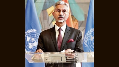 External affairs minister S Jaishankar in New York on Monday. (PTI) External affairs minister S Jaishankar in New York on Monday. (PTI)